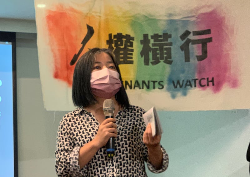 西藏台湾人权联机理事林欣怡。(记者夏小华摄)